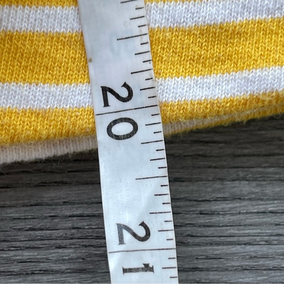 Loft Outlet Yellow/White Stripe Cropped Terrycloth Hooded Sweater Women's Med - Picture 7 of 8